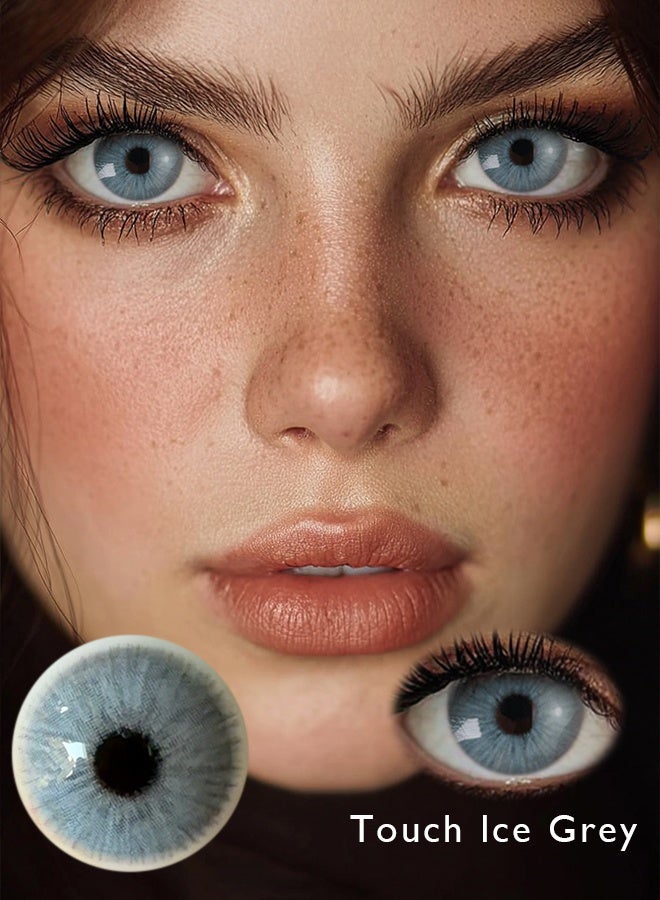 Catchu Look Grey Color Lenses Yearly 14.2mm Contact Lenses Comfortable to Wear - Image 1